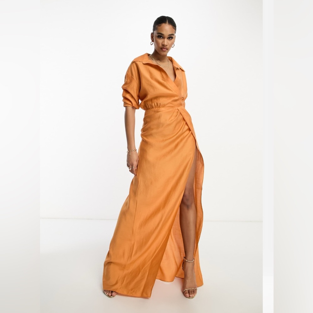 Elegant Orange Maxi Dress